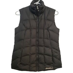 Eddie Bauer Black Puffer Vest EB650‎ Down Womens Size XS